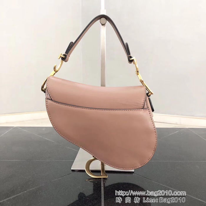 DIOR迪奧 2018新款 粉色小號Saddle Bag馬鞍包  zdo1131